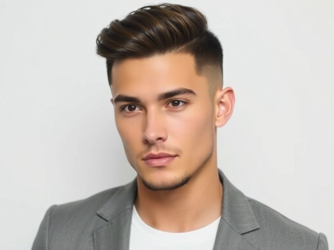 Man with low fade haircut and minimalist style.